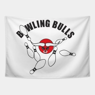 BOWLING BULLS (black) Tapestry