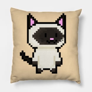 Pixel Siamese Cat Pillow