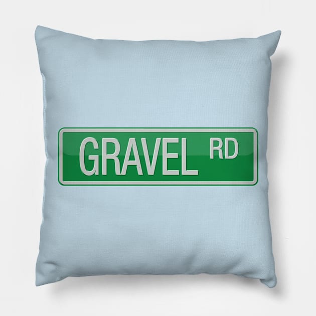 Gravel Road Street Sign Pillow by reapolo