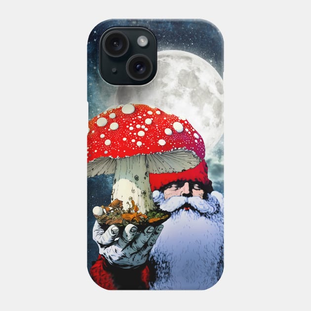 Amanita Muscaria the Red Mushroom with White Spots is Santa Claus's High Flying Reindeer Phone Case by Puff Sumo