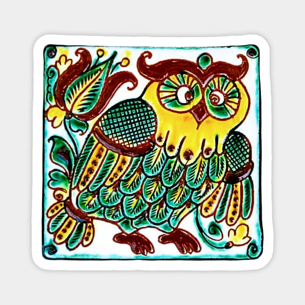 Owl painted decor Magnet by Gogodzy