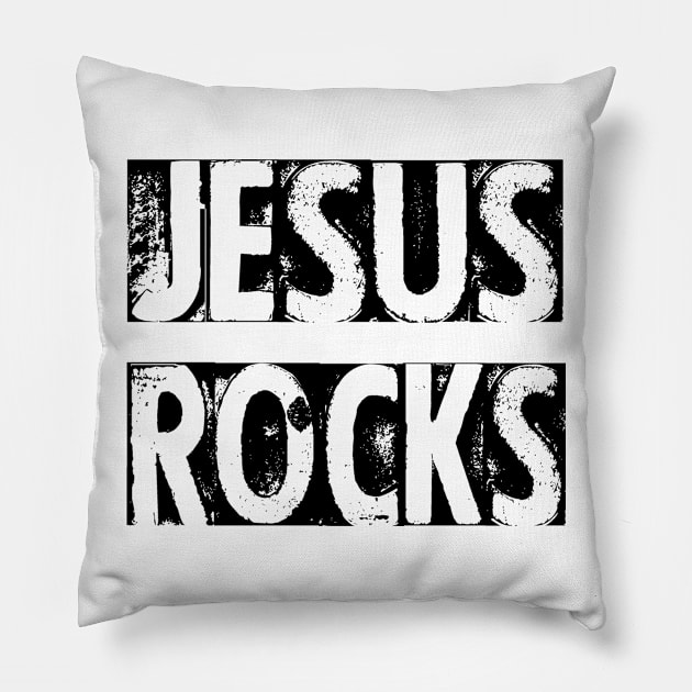 jesus rocks christian Pillow by theshop