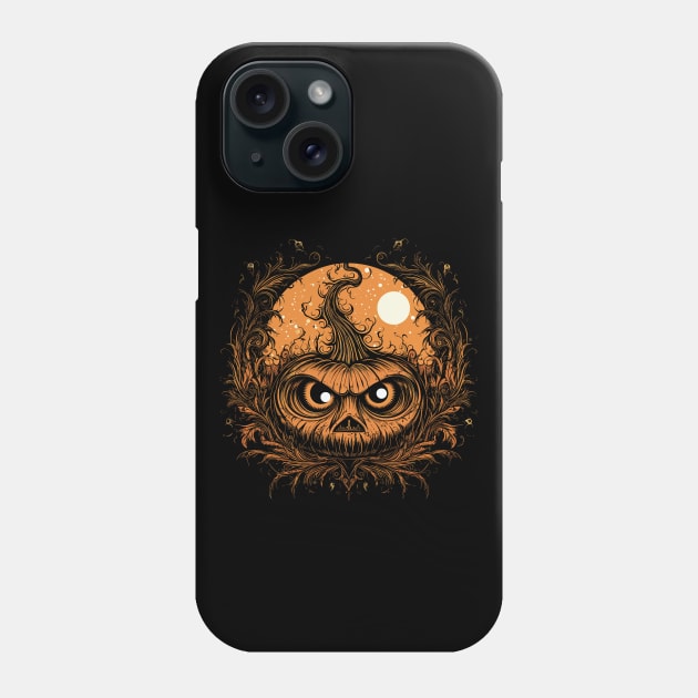 Halloween Pumpkin, Spooky Pumpkin Face Phone Case by Apocatnipse Meow