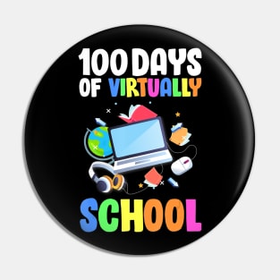 100 Days Of School Virtual Learning Student Quarantine Pin