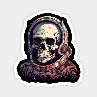 A  Skeleton In An Astronaut Helmet Magnet