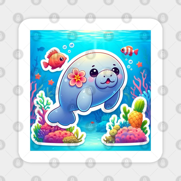 Baby Manatee Magnet by dinokate