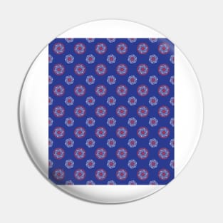 Indian Elephant Mandala Flower Blue Pin