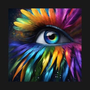 Rainbow Feather Eye T-Shirt
