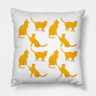 Golden cats-White Pillow