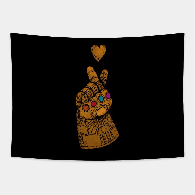 finger snap gauntlet Tapestry by Louisros