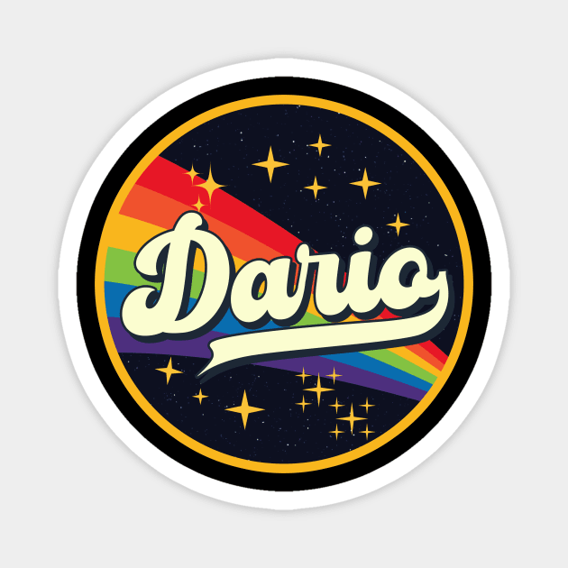 Dario // Rainbow In Space Vintage Style Magnet by LMW Art