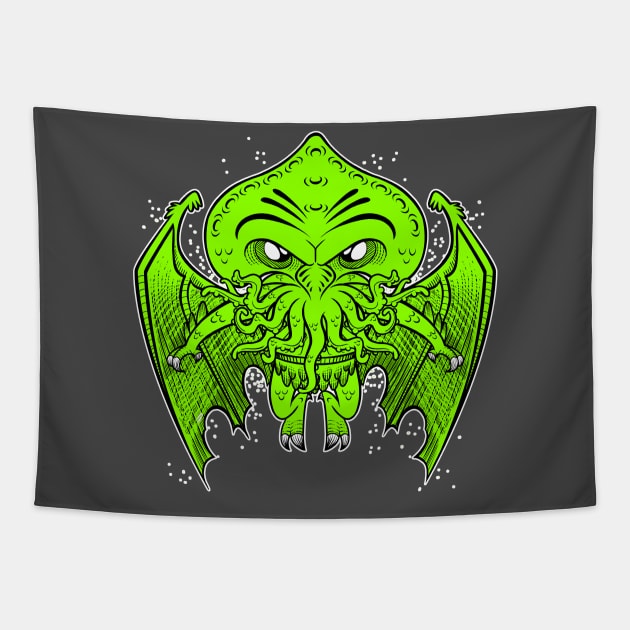 Cool Funny Call of Cute Cthulhu Lovecraft "The Great Old One" Tapestry by Juandamurai