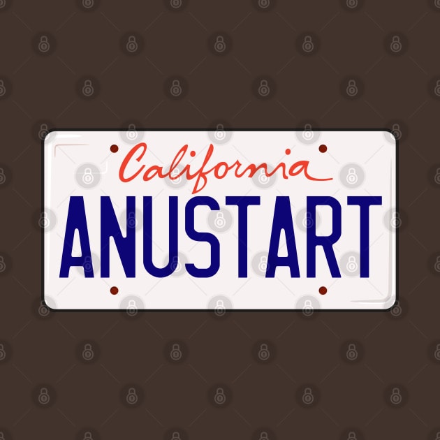 Tobias Funke Anustart A New Start License Plate by Meta Cortex