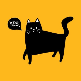 Black Cat Says Yes T-Shirt