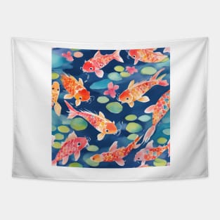 Koi fish watercolor Tapestry