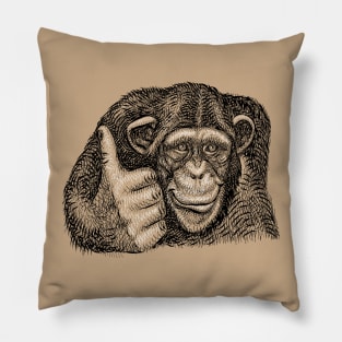 Chimpanzee Thumb Up Pillow