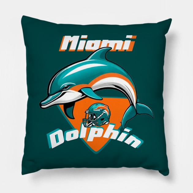 miami dolphins Pillow by AOAOCreation