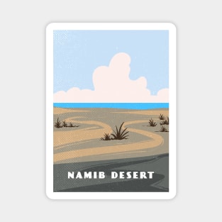 Namib desert. Namibia, South Africa, Angola. Retro travel poster Magnet