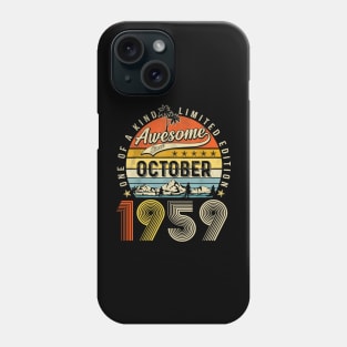 Awesome Since October 1959 Vintage 64th Birthday Phone Case