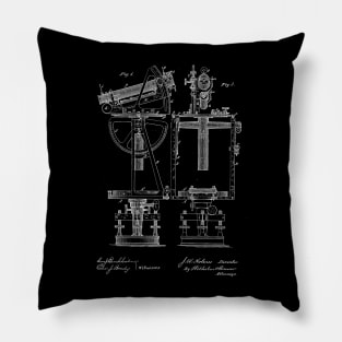 solar theodolite Vintage Patent Drawing Pillow