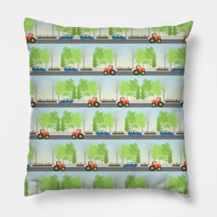 Cars and trees pattern Pillow