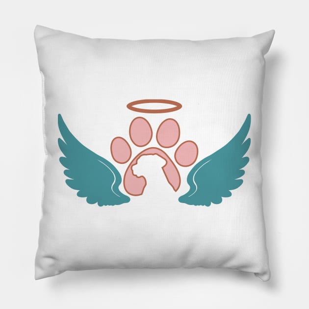Dog Memorial Angel Wings Sublimation Pillow by Astramaze
