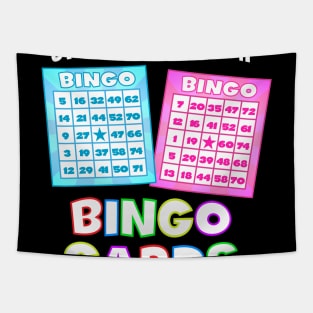 Funny Bingo Queen - Stop Staring At My Bingo Cards print product Tapestry