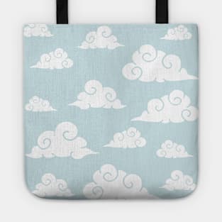 Blue sky with cloud print Tote