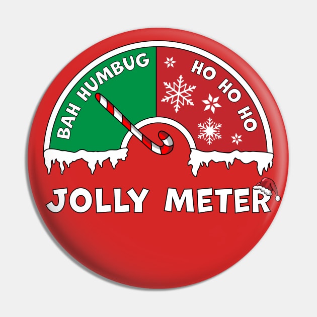 Jolly Meter Bah Humbug To Ho Ho Ho Anti Christmas Funny Pin by OrangeMonkeyArt