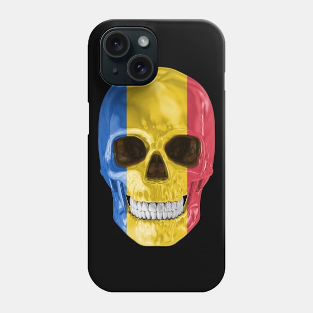 Chad Flag Skull - Gift for Chadian With Roots From Chad Phone Case by Country Flags