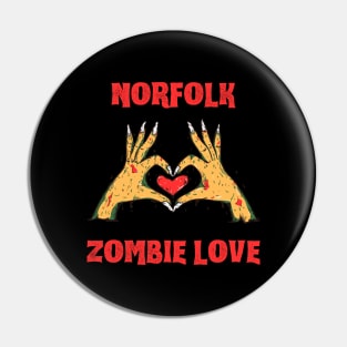 Norfolk Zombie Love Red Pin