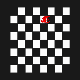 Red Dragon Checkered Black White Ska Music Punk T-Shirt