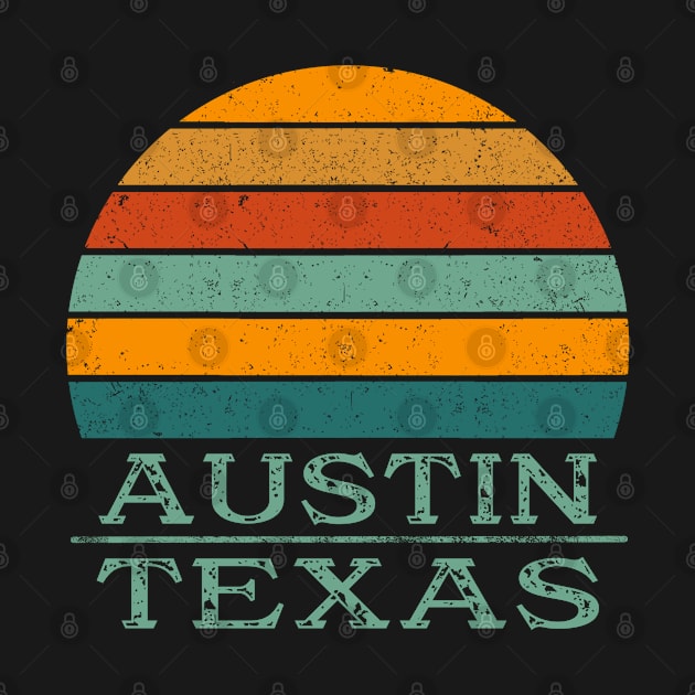 Retro Sunset Austin Texas by tropicalteesshop