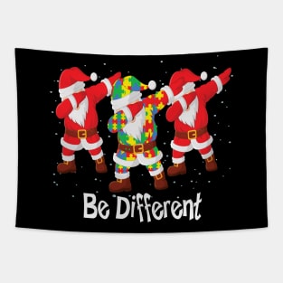 Be different Santa autism awareness christmas gift Tapestry