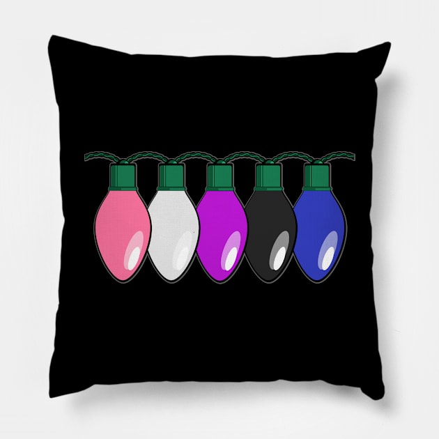Genderfluid Pride Christmas Lights Pillow by wheedesign