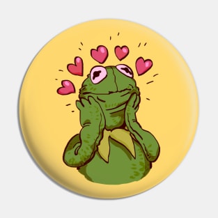 kermit the frog with lots of love and hearts / the muppets puppet Pin