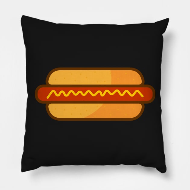 Hotdog fast food art tshirt Pillow by dynecreative