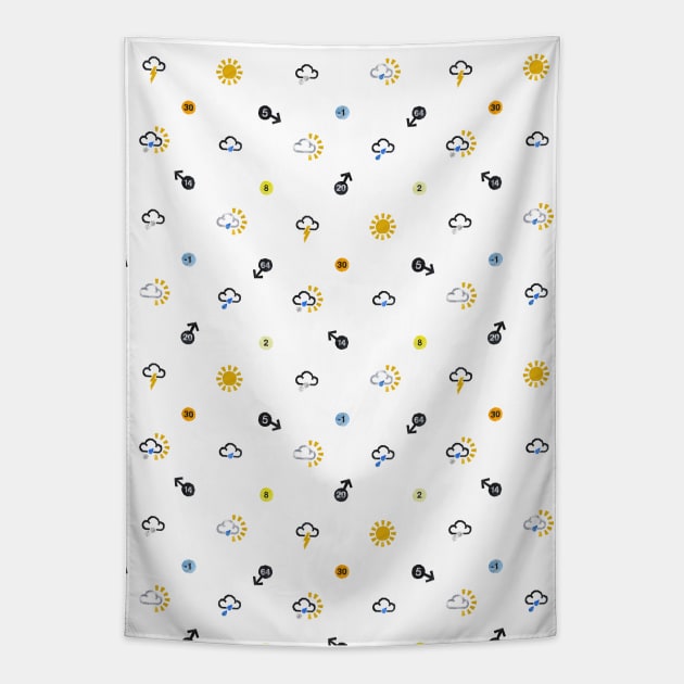 Weatherman symbols - polka Tapestry by crumpetsandcrabsticks