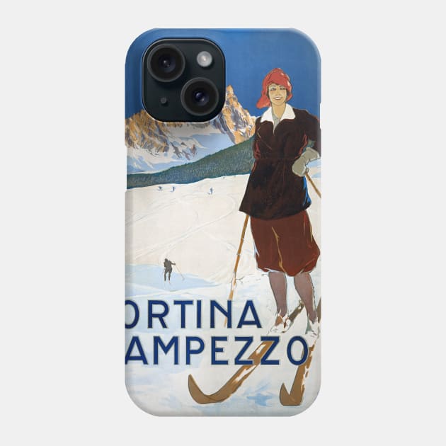 Cortina d'Ampezzo Italy Vintage Poster 1923 Phone Case by vintagetreasure