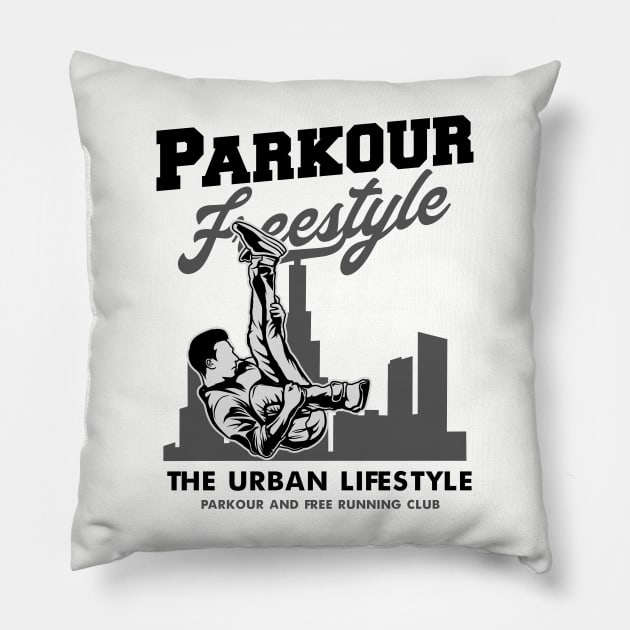 PARKOUR URBAN FREESTYLE Pillow by beanbeardy