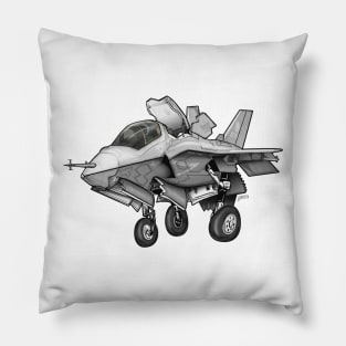 F-35B Lighting II Joint Strike Fighter Illustration Pillow