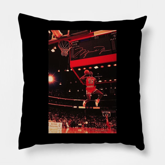 Vintage Micheal Jordan Pillow by Pradipta Art