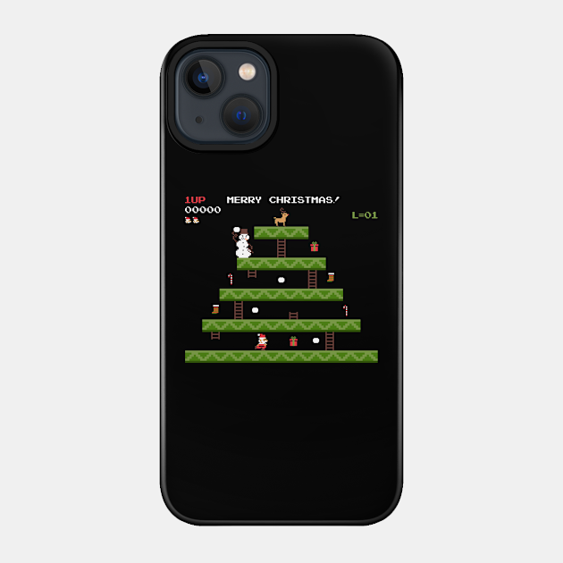 merry christmas retro pixel video game - Video Game - Phone Case