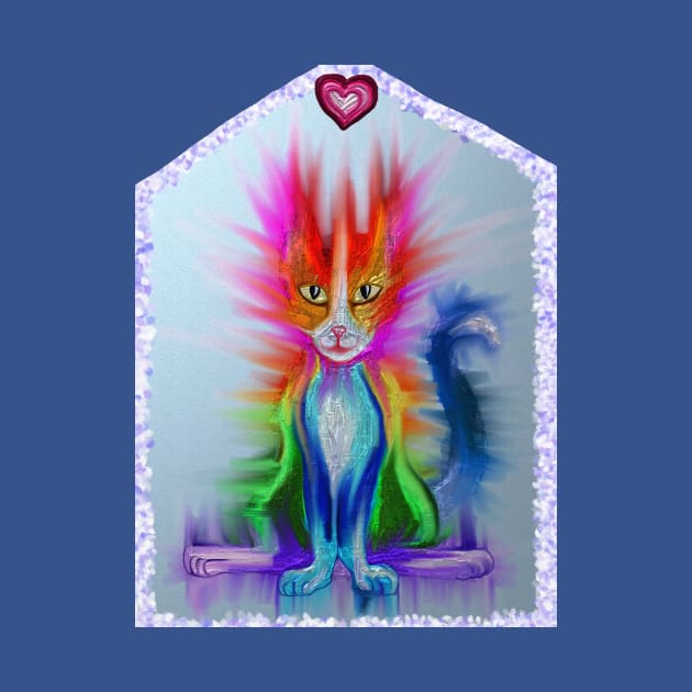 Metallic Rainbow Cat by Art by Deborah Camp