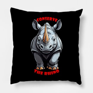 Conserve the Rhino Pillow