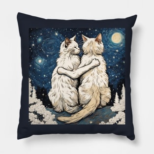 Vintage Platonic Soulmates Ragdoll Cat Best Friends Forever Relationship Pillow