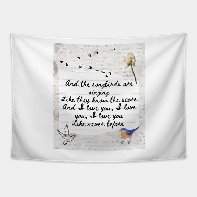 Songbird by Fleetwood Mac Lyric Print Tapestry by madiwestdal