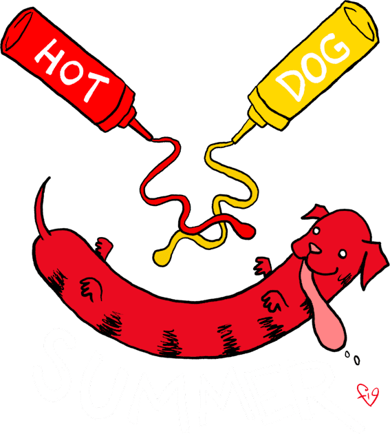 HOT DOG SUMMER Kids T-Shirt by Figbar Lonesome