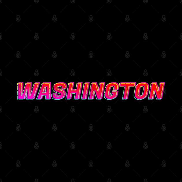 Washington Neon Text Sign, Typography Outline by JahmarsArtistry - APA