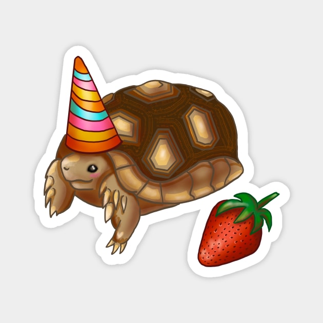 Party Tortoise Magnet by rachelleybell